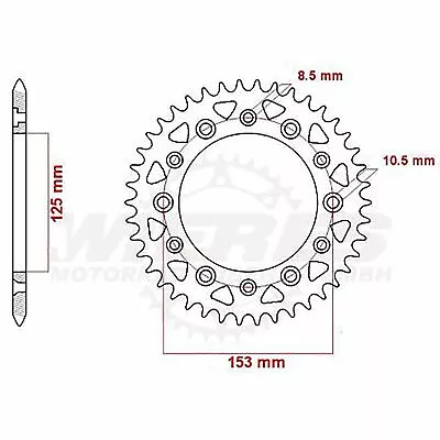 MTX Rear Sprocket 40T For Honda CRF250L 2015-2020 >520  • $30.69